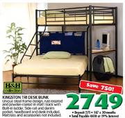 H & H Collection Kingston Tri Desk Bunk