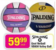 Spalding Goal Netball VB800 Volley Ball-Each
