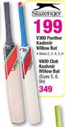 Slazenger V360 Panther Kashmir Willow Bat