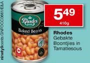 Rhodes Gebakte Boontjies In Tamatiesous-410g