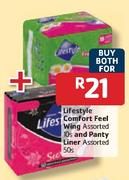 Lifestyle Comfort Feel Wing Assorted-10's And Panty Liner Assorted-50's