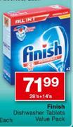 Finish Dishwasher Tablets Value Pack-28's + 14's