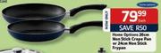 Home Options 26cm Non Stick Crope Pan Or 24Cm Non Stick Frypan-Each 