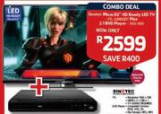 Sinotec 32" HD Ready LED TV(STL-32ME83DT) + 2.1 DVD Player(DVD-1850)