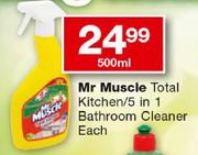  Mr Muscle Total Kitchen/5 In 1 Bathroom Cleaner-500ml Each