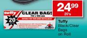 Tuffy Black/Clear Bags On Roll(750X950mm)-20's