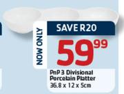 PnP 3 Divisional Porcetain Platter(36.8x12x5Cm)
