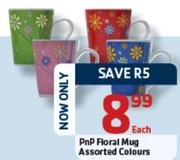 PnP Floral Mug Assorted Colours-Each