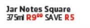 Consol Jar Notes Square-375Ml