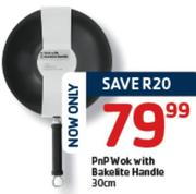 PnP Wok With Bakelite Handle-30Cm