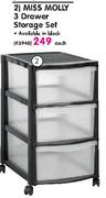  Miss Molly 3 Drawer Storage Set-Each