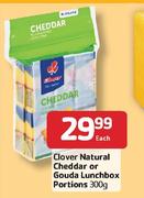 Clover Natural Cheddar Or Gouda Lunchbox Portions-300g Each