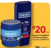 Ingram's Camphor Cream Or Lotion-300/400Ml Each