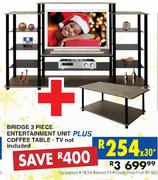 Bridge 3 Piece Entertainment Unit+ Coffee Table