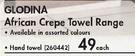 Glodina African Crepe Towel Range Hand Towel-Each