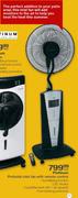 Platinum Pedestal Mist Fan With Remote Control-Each