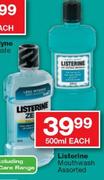Listerine Mouthwash Assorted-500ml Each