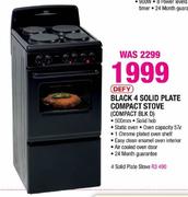Defy Black 4 Solid Plate Compact Stove(COMPACT BLK D)