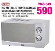 Defy Metallic Silver Manual Microwave Oven-20Ltr(DMO349)