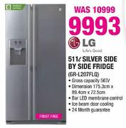 LG Silver Side By Side Fridge-511Ltr(GR-L207FLQ)
