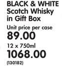 Black & White Scotch Whisky In Gift Box-12x750ML
