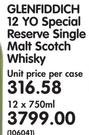 Glenfiddich 12 YO Special Reserve Single Malt Scotch Whisky-12x750ML