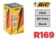 BIC Click 60 Black Pens