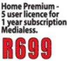 Microsoft Office 365 Home Premium-5 User Licence For 1 Year Subscription Medialess