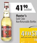 Hunter's Gold Cider In Non Returnable Bottles-6x330ml