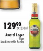 Amstel Lager Beer In Non Refundable Bottles-24x330ml