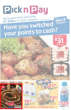Pick N Pay Inland : Have You Switched Your Points To Cash? (4 Feb - 16 Feb 2014), page 1