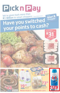 Pick N Pay Inland : Have You Switched Your Points To Cash? (4 Feb - 16 Feb 2014), page 1