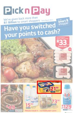 Pick N Pay KZN : Have You Switched Your Points To Cash? (4 Feb - 16 Feb 2014), page 1