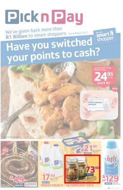 Pick N Pay Western Cape : Have You Switched Your Points To Cash? (4 Feb - 16 Feb 2014), page 1