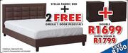 Stella Fabric Double Bed Plus 2 Free Omega 1 Door Pedestals