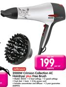 Mellerware 2000W Crimson Collection AC Hairdryer 20255+ Free Brush-Per Set