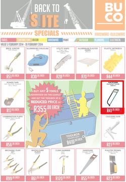 Buco Eastern Cape : Back To Site Specials (5 Feb - 19 Feb 2014), page 1