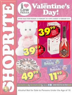 Shoprite Gauteng : Valentine's Day (10 Feb - 16 Feb 2014), page 1