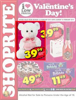 Shoprite Gauteng : Valentine's Day (10 Feb - 16 Feb 2014), page 1