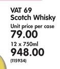 Vat 69 Scotch Whisky-12x750ml