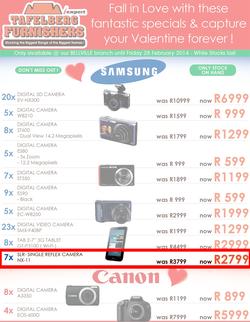 Tafelberg Furnishers Bellville : Samsung & Canon (Valid until 28 Feb 2014), page 1