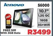 Lenovo S6000 10.1" 1.2G DC 16GB 3G WiFi Tablet