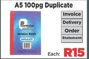 A5 110 Pages Duplicate Invoice/Delivery/Order/Statement Book
