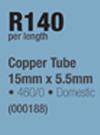 Domestic Copper Tube 15mmx5.5mm-Per Length