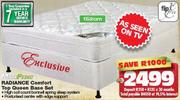 MaxiPedic Radiance 152cm Comfort Top Queen Base Set