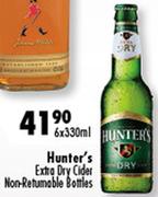 Hunter's Extra Dry Cider Non Returnable Bottles-6x330ml