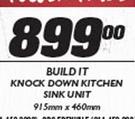 Build It Knock Down Kitchen Sink Unit 915x460mm