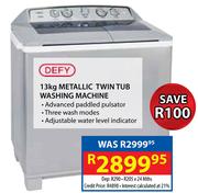 Defy 13kg Metallic Twin Tub Washing Machine