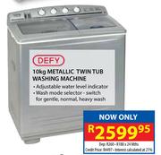 Defy 10kg Metallic Twin Tub Washing Machine