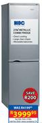 KIC 276Ltr Metallic Combi Fridge